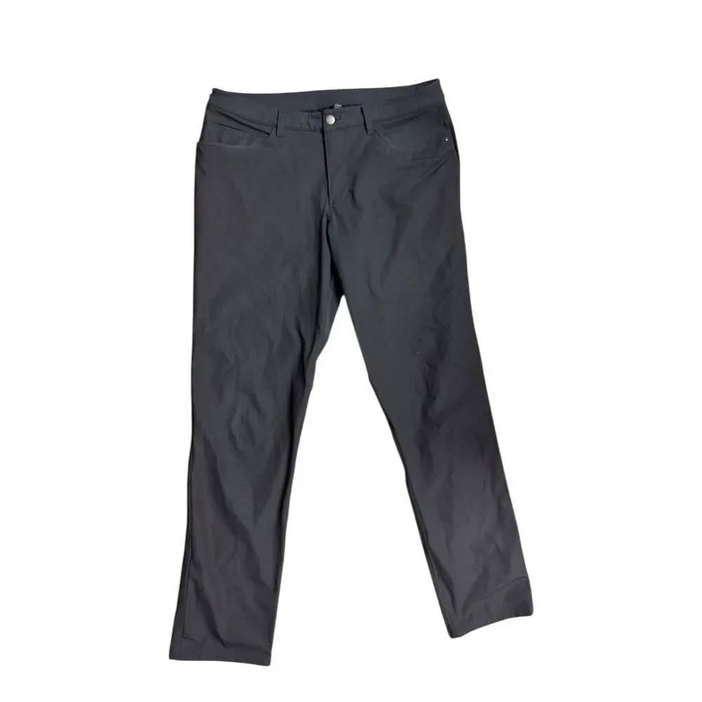 lululemon mens dress pants Black Camo Polyester Button Inseam 30 Size 10 These classic Men's Work Trousers | lululemon
